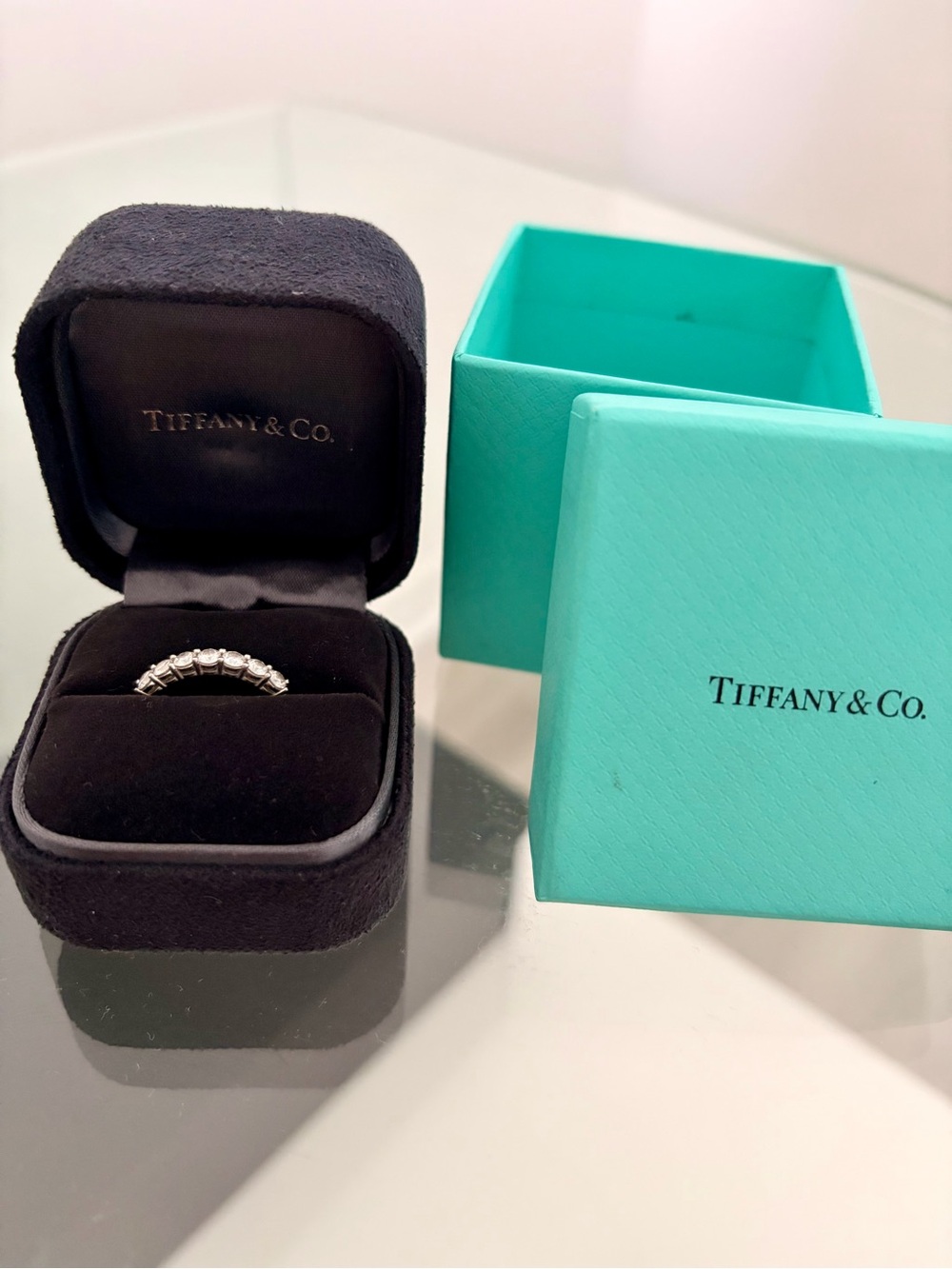 Tiffany & Co. Diamond Band with Signature Blue Box